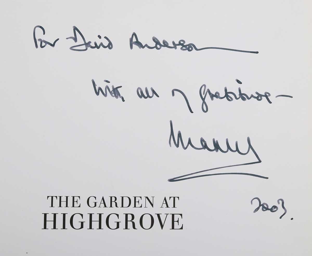 AUTOGRAPH, ROYALTY. A first edition copy of ‘The Garden at Highgrove’ signed and dedicated by King