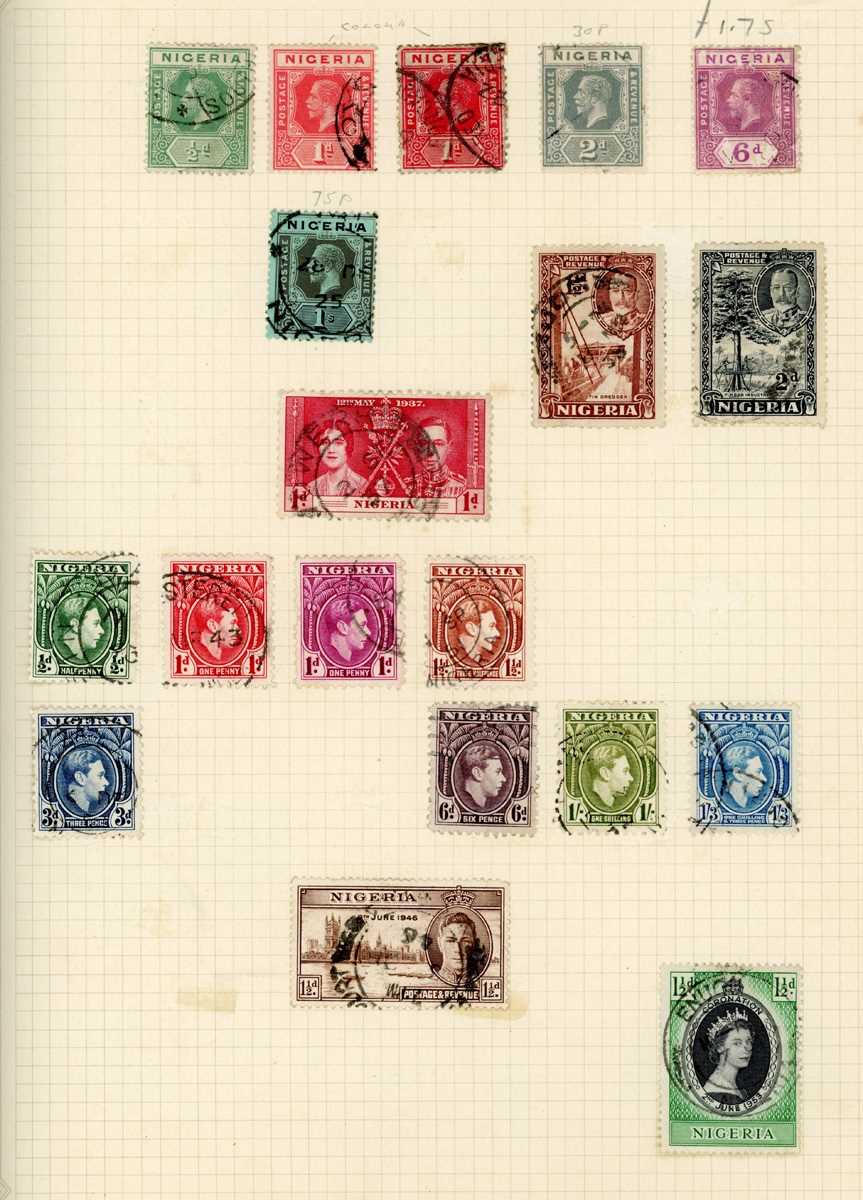 World stamps in three albums plus album leaves, Great Britain decimal mint and loose blocks in