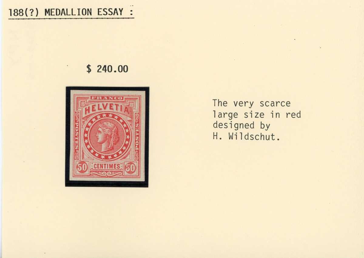 Switzerland 1880-1900 essays, colour trials, proofs mostly for 1882 Standing Helvetia stamp issue - Bild 6 aus 6