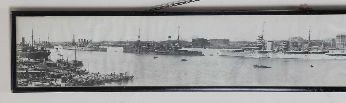 PHOTOGRAPHS. Two black and white photographs depicting panoramas of Shanghai harbour one titled ‘ - Image 7 of 9