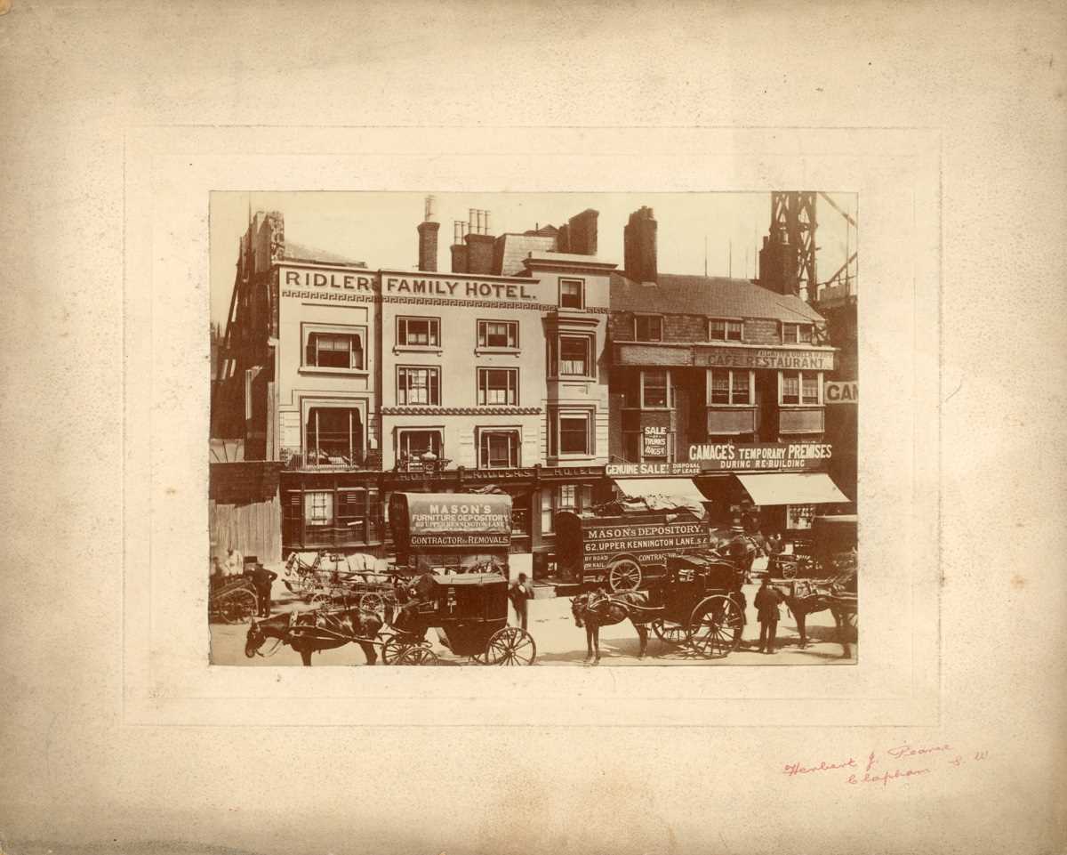 PHOTOGRAPHS. A collection of three brown-toned silver prints of scenes in Clapham, London by Herbert