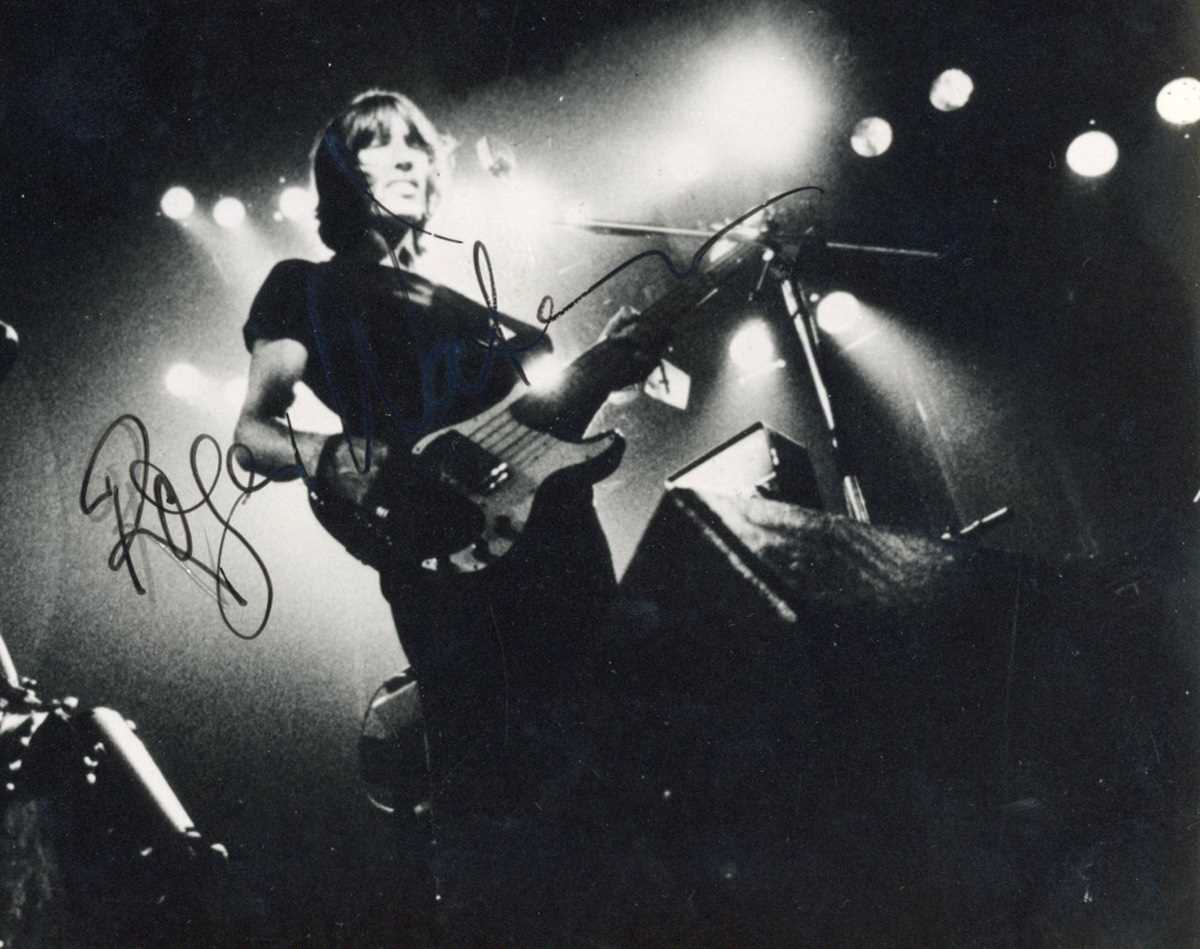 AUTOGRAPHS. A black and white photograph signed by four members of the band Pink Floyd, David ‘Dave’ - Image 5 of 6