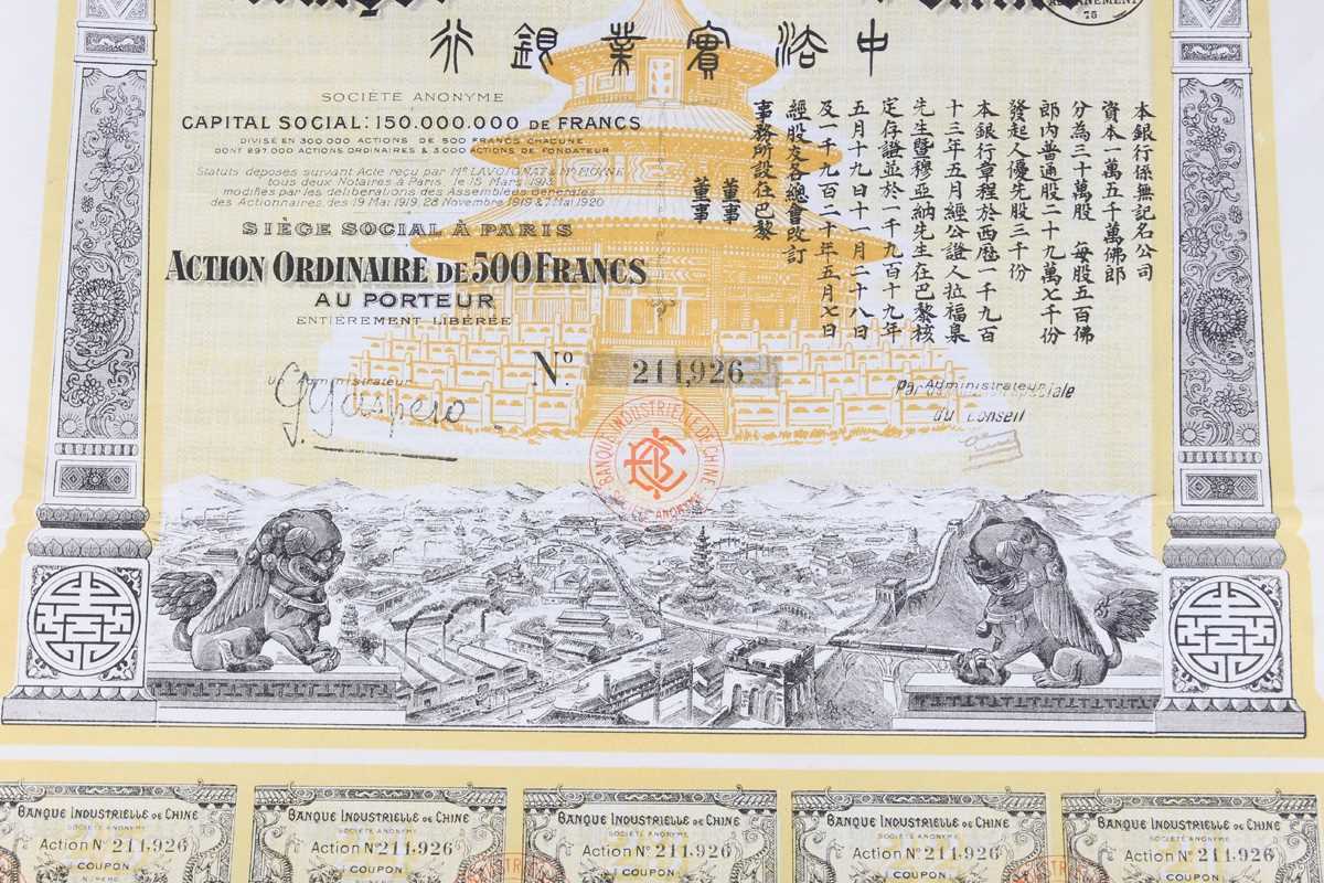 SHARE CERTIFICATES. A Government of the Chinese Republic Province of Petchili 5½% gold loan of - Image 40 of 72