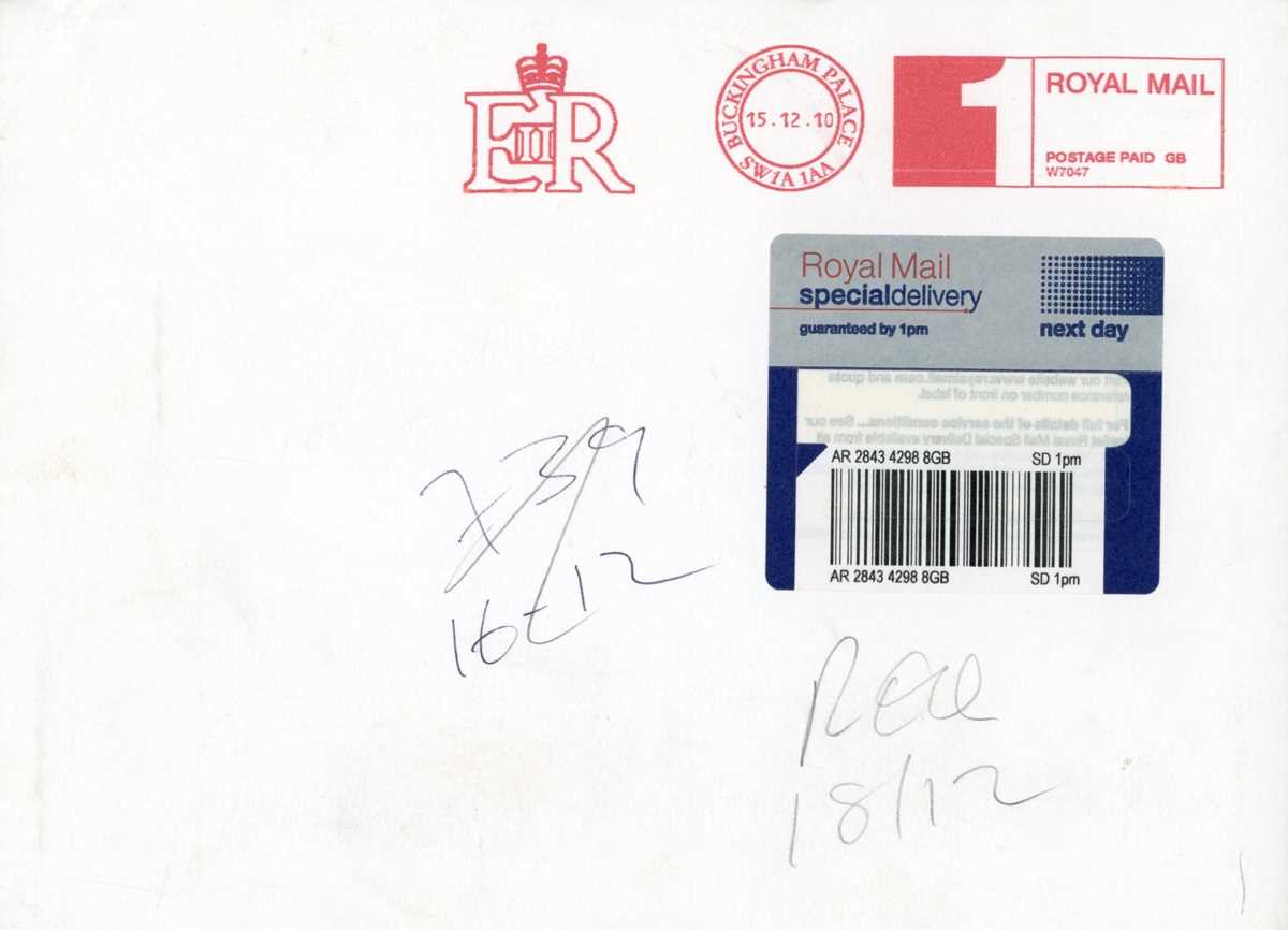 AUTOGRAPH, ROYALTY. A royal Christmas card signed and inscribed by King Charles III and Camilla, - Bild 3 aus 3