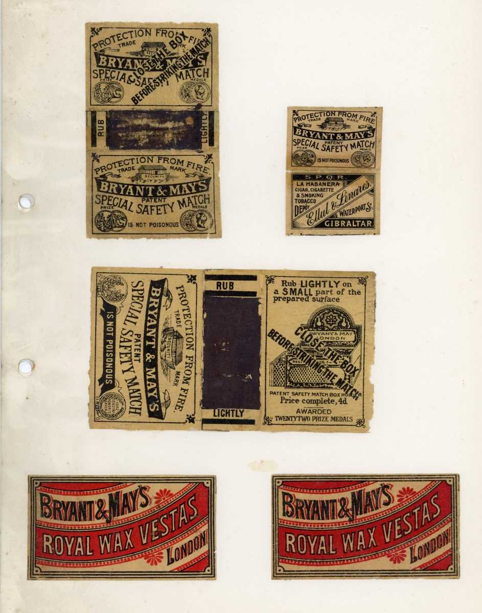 MATCHBOOKS. A collection of 48 mounted matchbook covers, including examples by Bryant and May, J. - Image 2 of 3