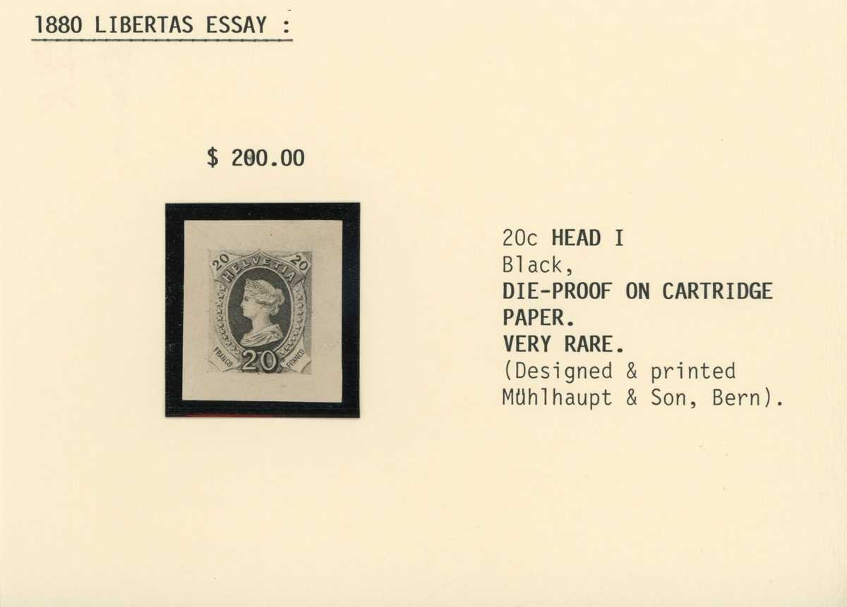 Switzerland 1880-1900 essays, colour trials, proofs mostly for 1882 Standing Helvetia stamp issue - Bild 4 aus 6