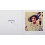 AUTOGRAPH, ROYALTY. A royal Christmas card from 1983 signed by Elizabeth, the Queen Mother, the