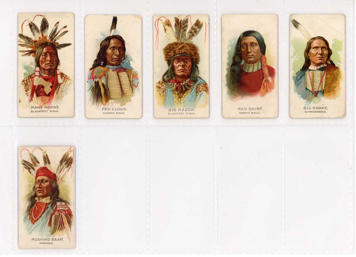 A collection of approximately 110 American cigarette cards, including 11 Moore & Calvi large size ‘ - Image 2 of 12