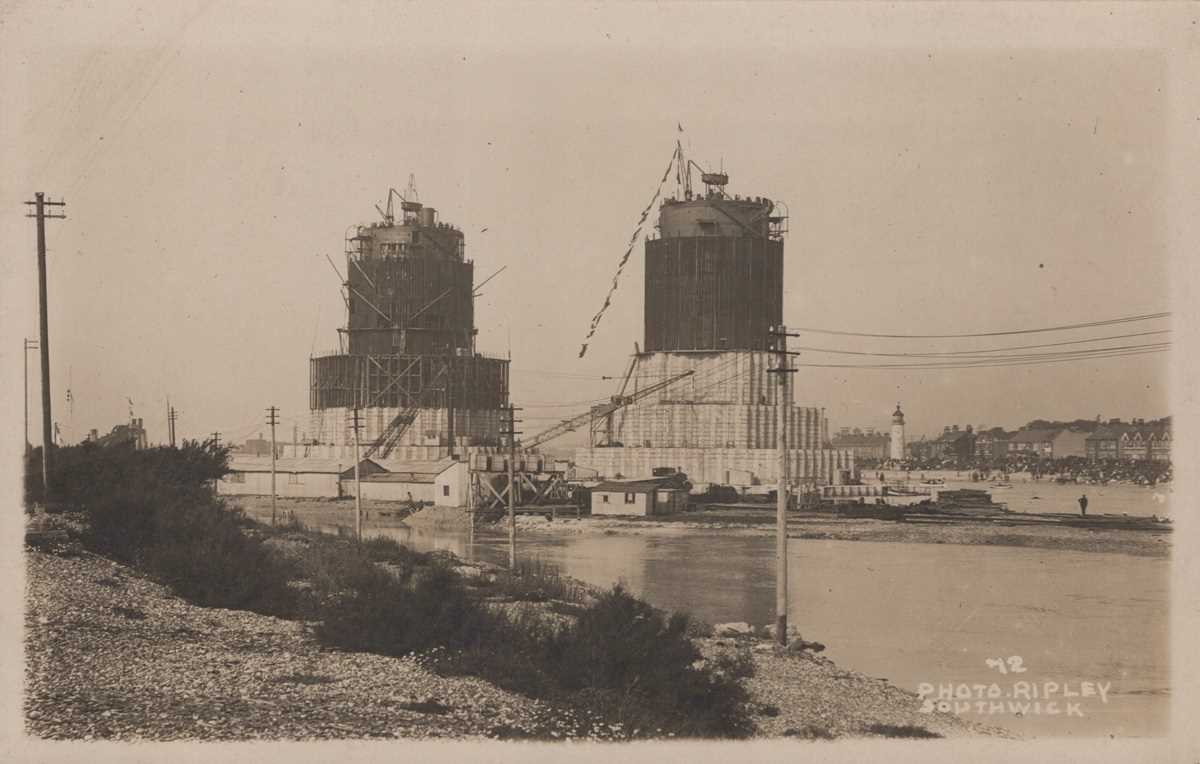 A collection of 13 postcards of Sussex including photographic postcards titled ‘German Submarine - Image 5 of 5