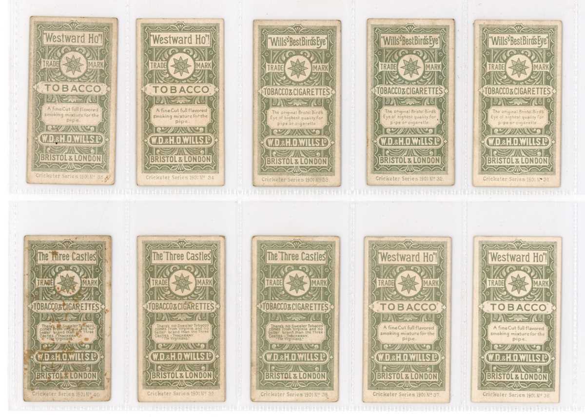 A set of 50 Wills 'Cricketers Series' cigarette cards circa 1901, together with 16 Wills ‘ - Image 9 of 19
