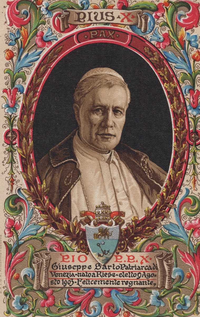 An album containing a near complete set of approximately 264 postcards of the popes from St Peter to