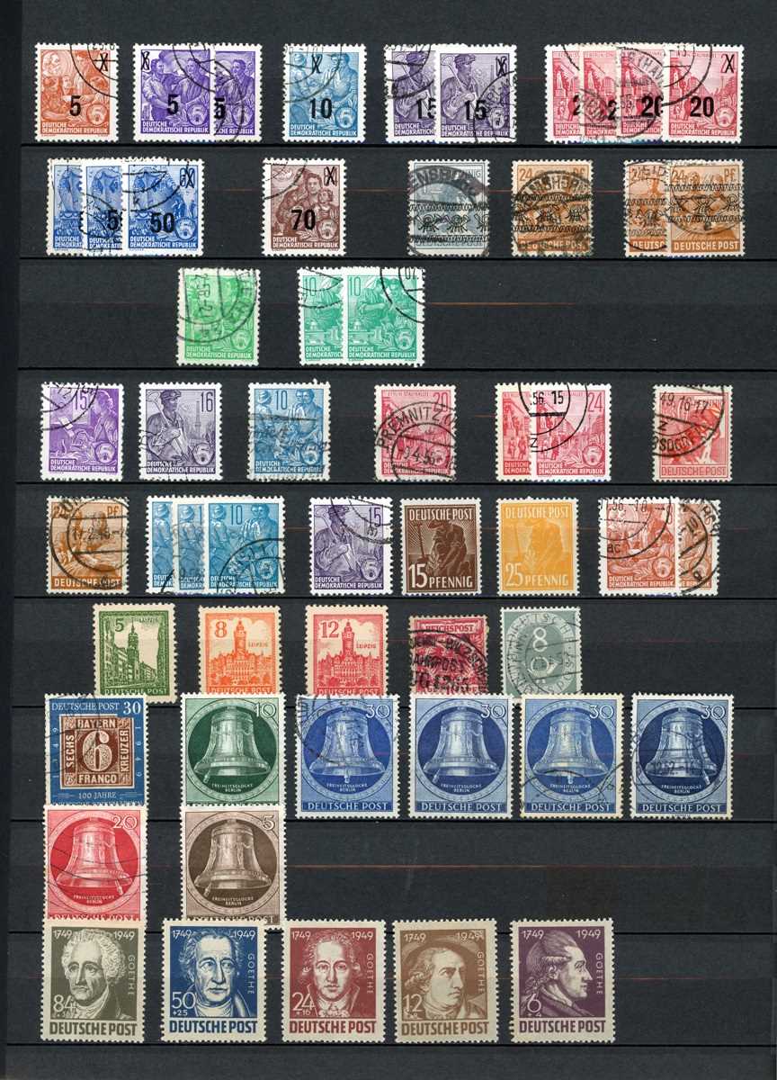 Stamps and postal history in six albums with Great Britain 1840 1d black (3 margins and creased) pre - Image 5 of 14
