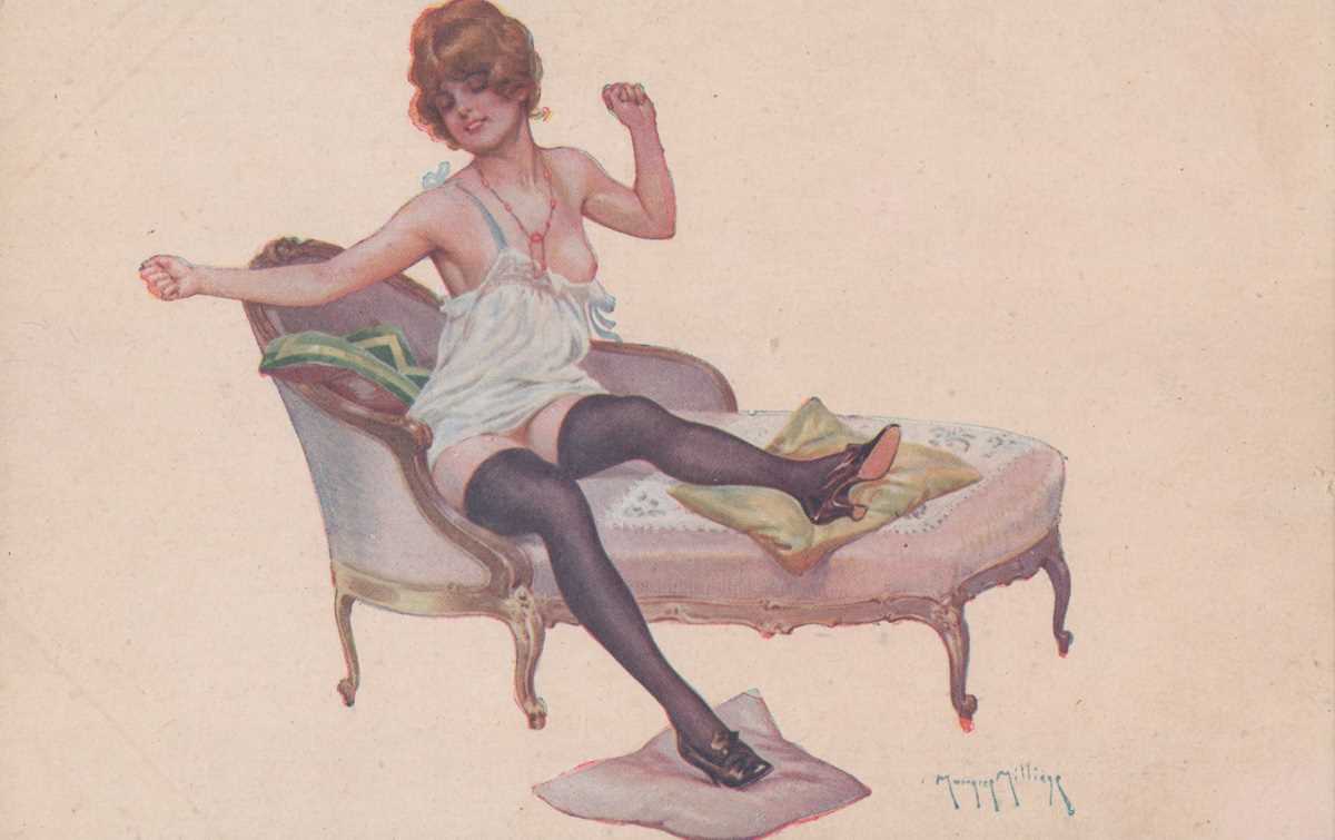 A group of nine colour postcards of glamour or risqué interest including postcards by Penot, Meunier - Bild 5 aus 9