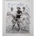 AUTOGRAPH. An autographed black and white oversized photograph signed and inscribed by Les Dawson,