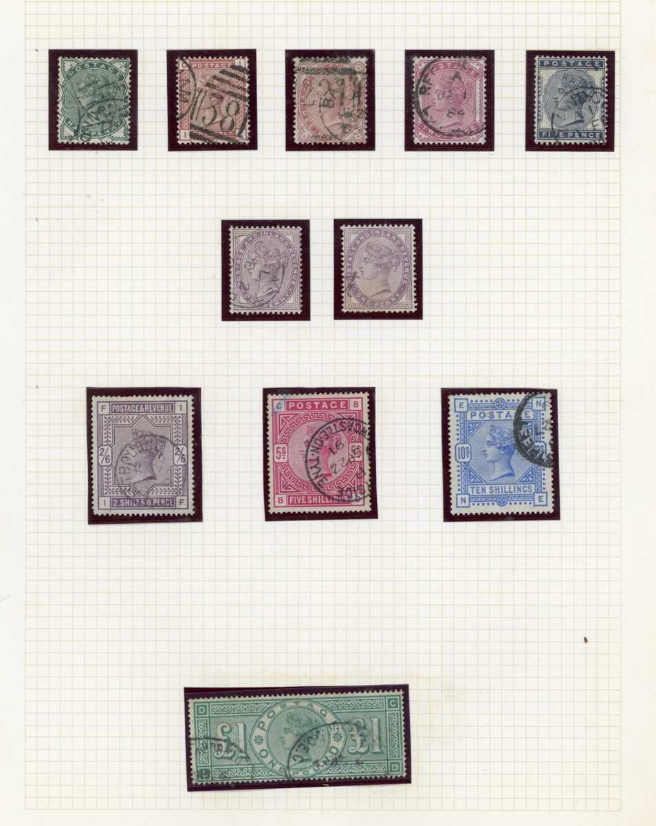 Great Britain stamps in an album from 1840 1d black (two) with four margins 2d blue, 1867 5 - Image 4 of 11