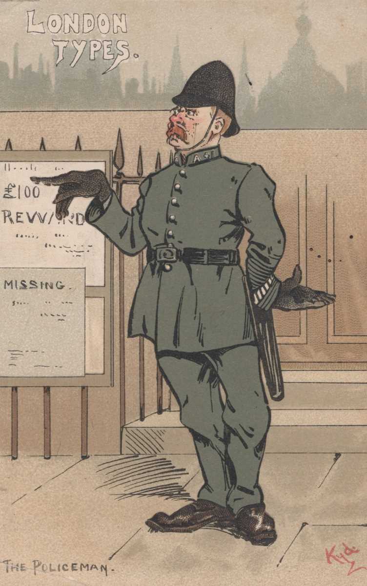 Two albums containing approximately 1005 postcards featuring policemen, the majority comic/ - Image 3 of 14