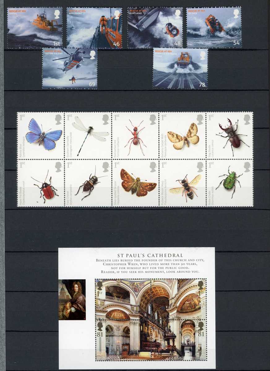 Great Britain decimal mint stamps in two stock books up to 2014 plus year books (22) 1988-2001 (face - Image 3 of 7