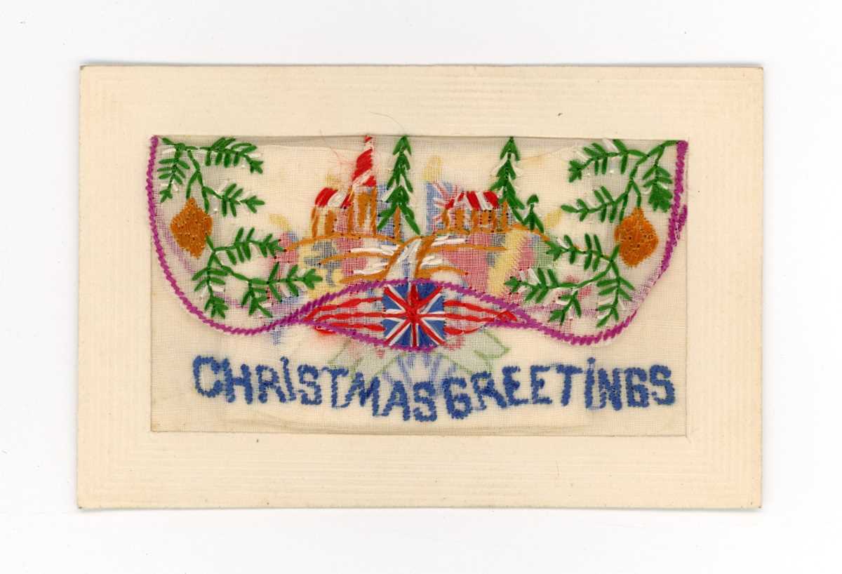 A group of nine First World War embroidered silk greetings postcards including five with - Image 6 of 10