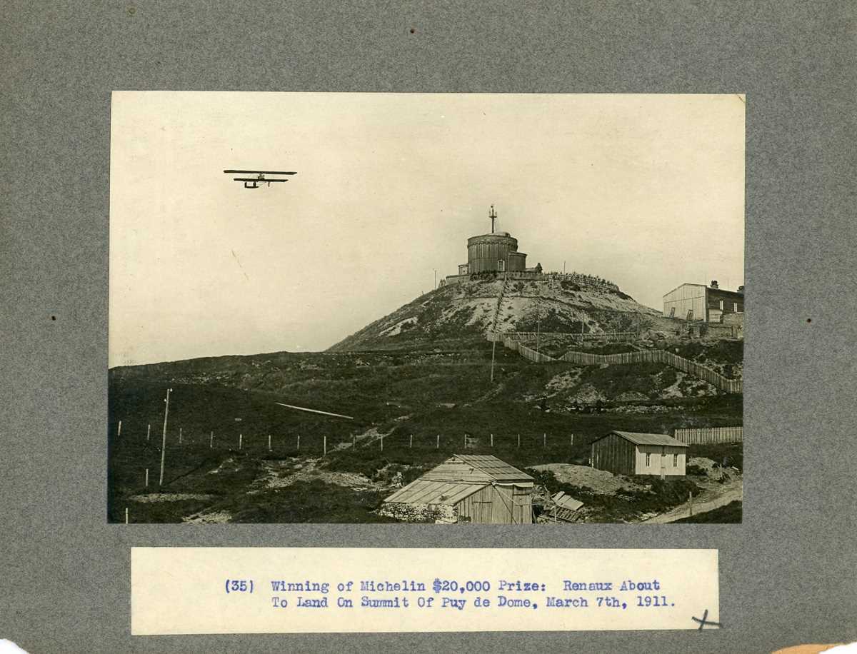 AVIATION. A mounted photograph with printed caption 'Henri Farman starting in the Four Hour - Image 2 of 2