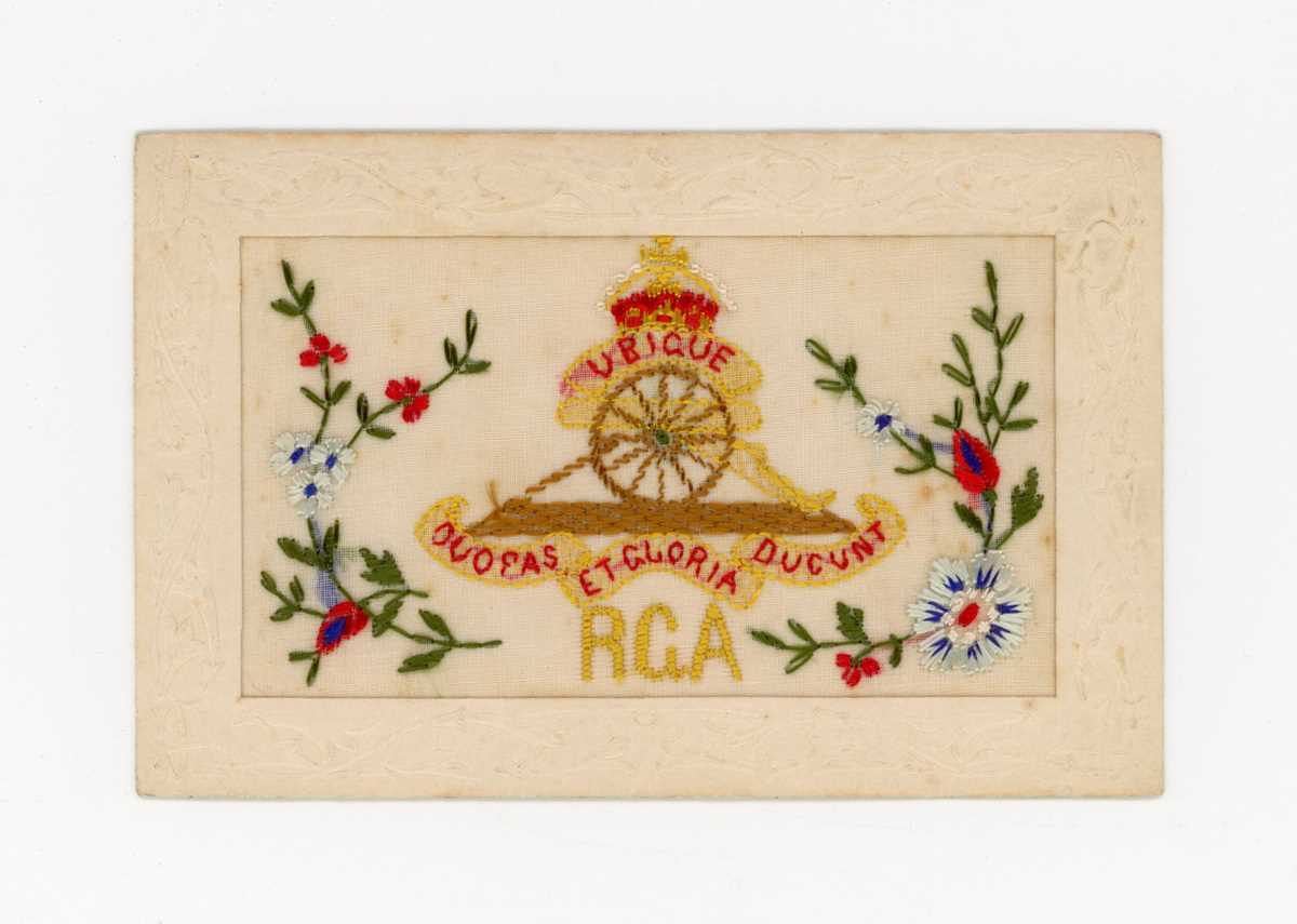 A group of nine First World War embroidered silk greetings postcards including five with - Image 9 of 10