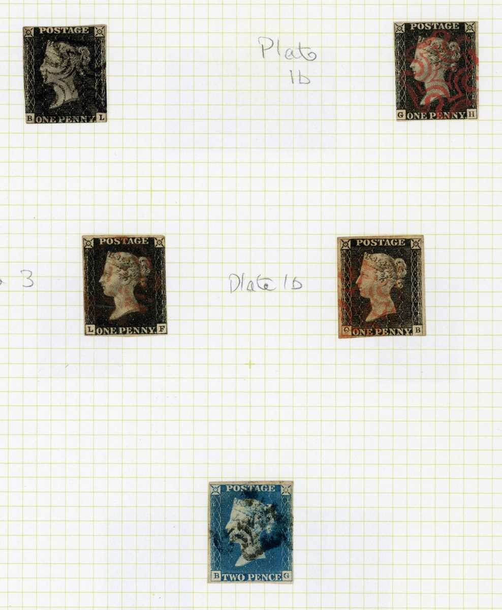 Great Britain stamps in an album from 1840 1d black used (4), 2d blue, 1847-54 6d, 10d embossed,