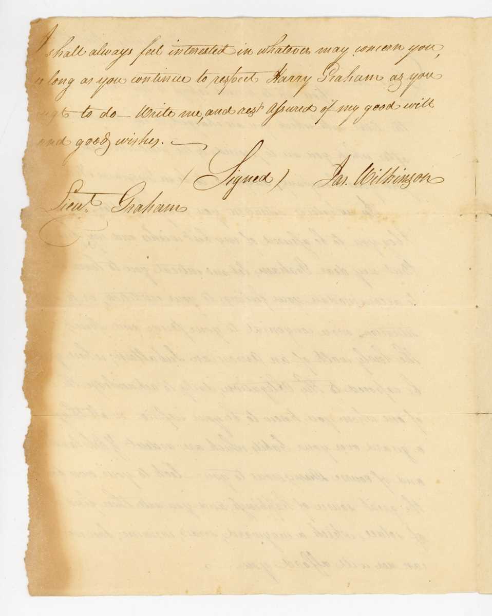 AMERICAN HISTORY. Two autographed letters signed (a.l.s.) by Lieut Henry R. Graham dated 1st July - Image 6 of 7