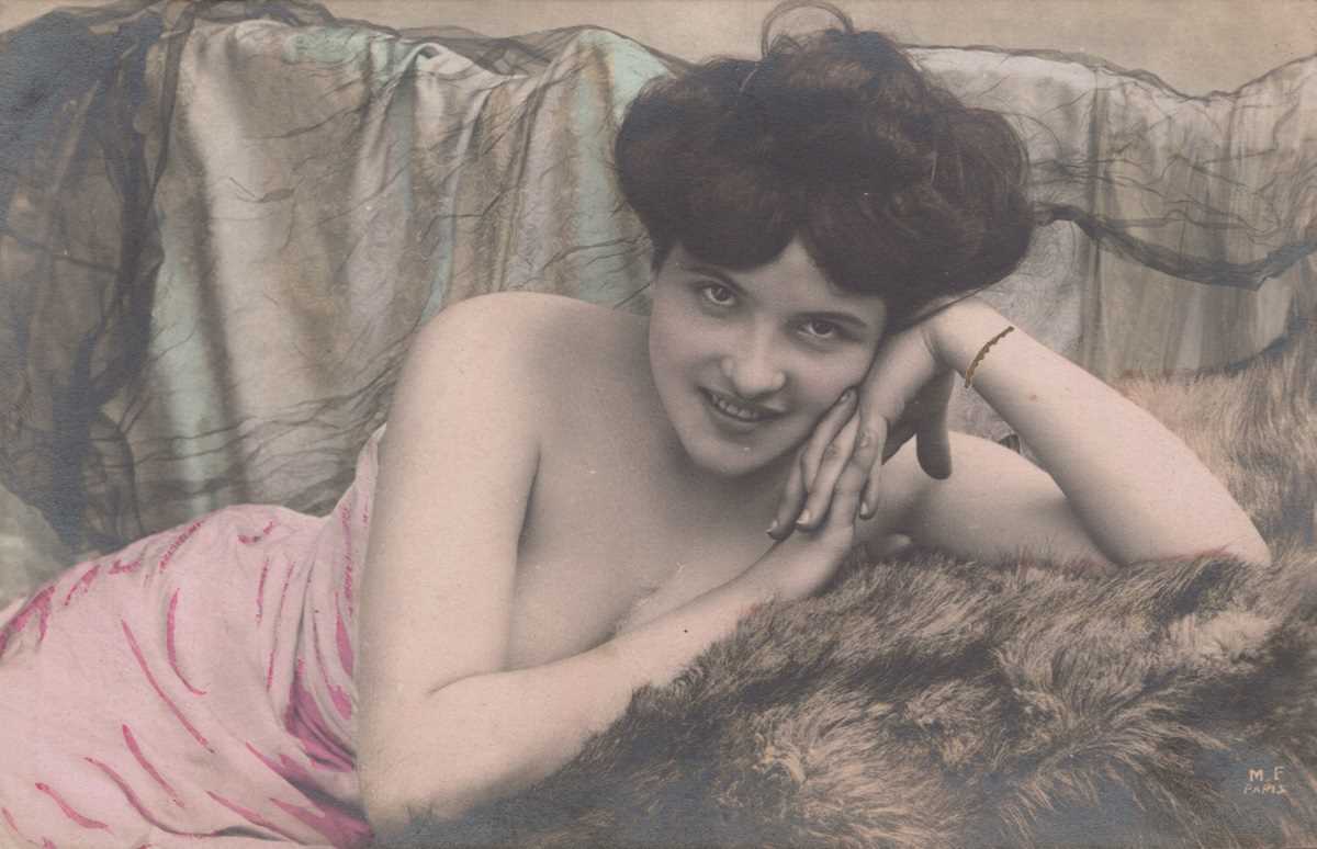 A collection of 27 hand-tinted postcards of erotic or risqué interest, most photographic. - Image 6 of 8