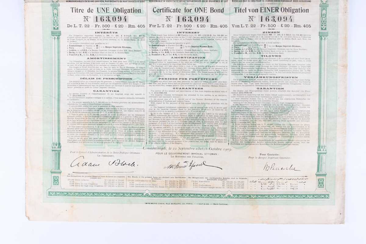 SHARE CERTIFICATES. An Ottoman Railway Company from Smyrna to Aidin £20 share certificate, No. - Image 12 of 43