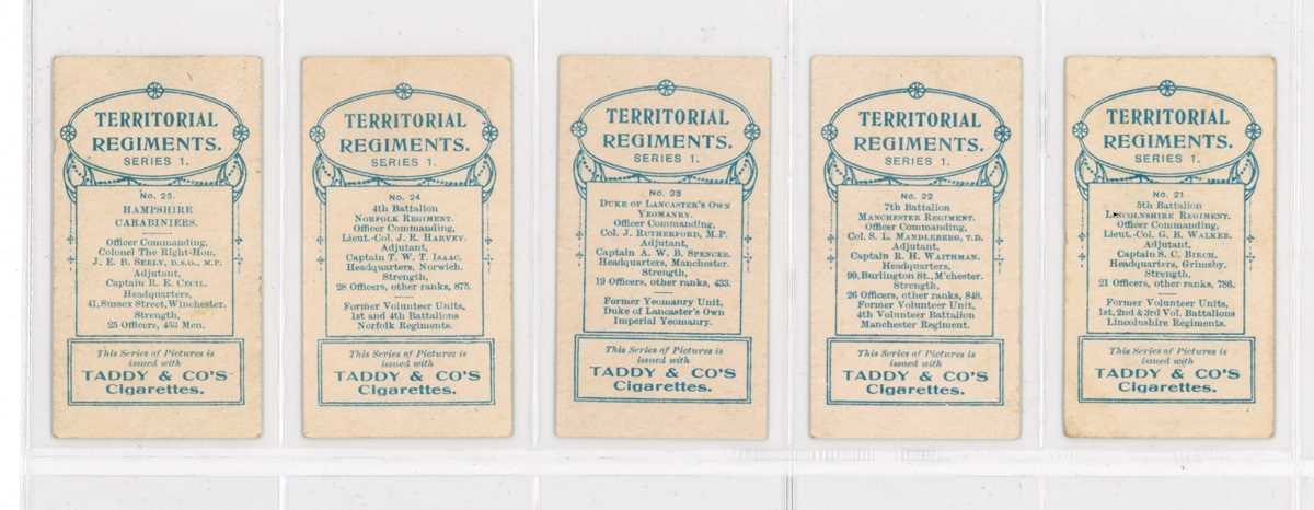 A set of 25 Taddy 'Territorial Regiments' cigarette cards circa 1908. - Bild 7 aus 7