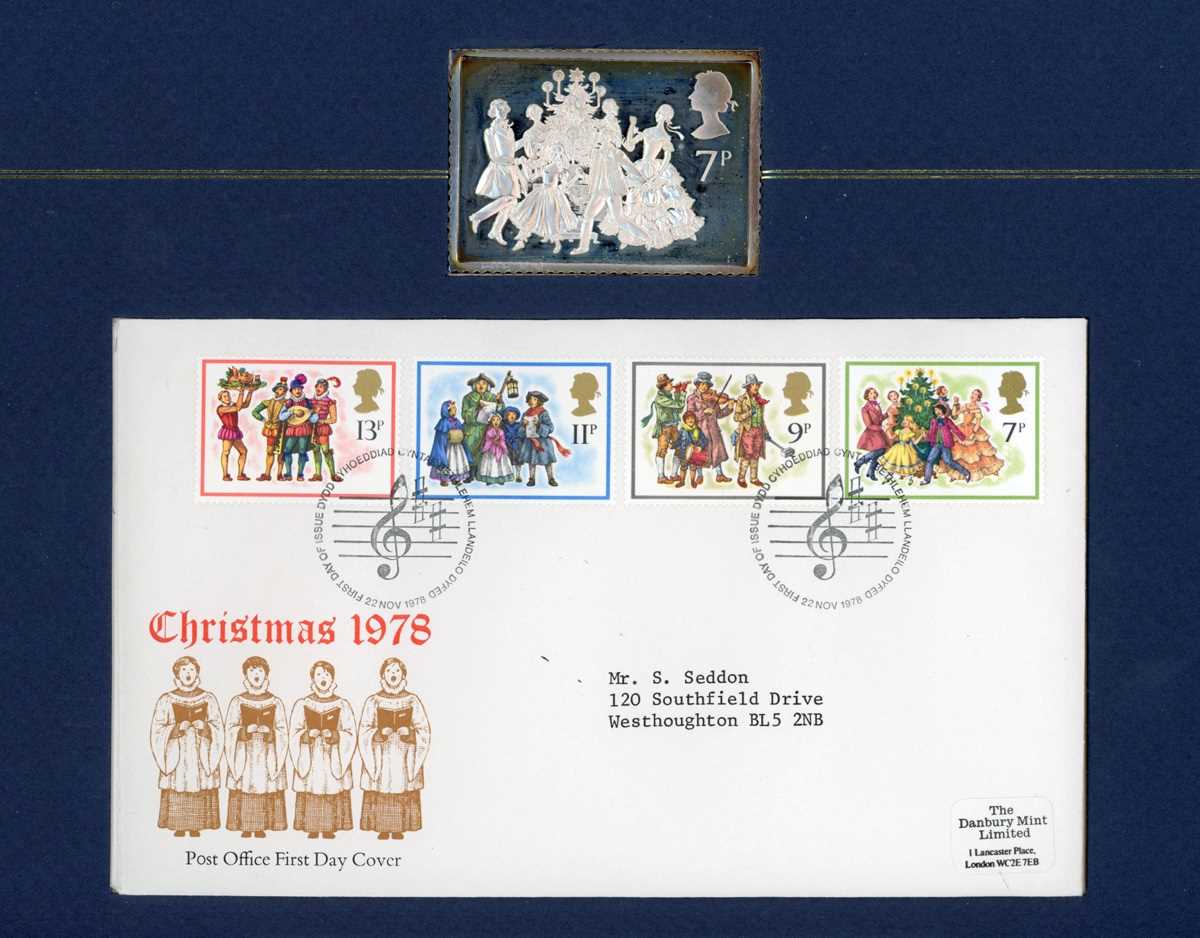 1978 Post Office commemorative stamp album, first day covers with six solid sterling silver stamp - Bild 6 aus 6