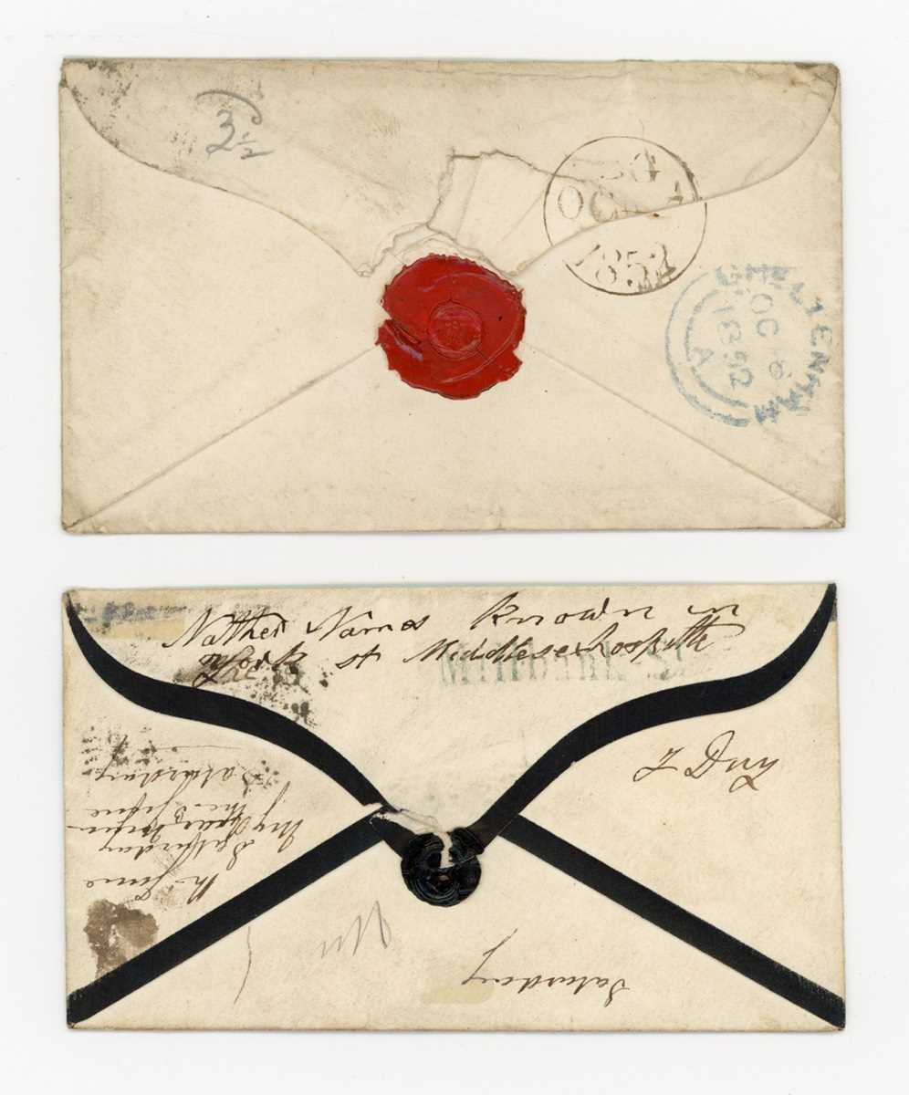Great Britain postal history from pre stamp covers (8), 1841 1d red browns, 1d reds, postmarks, - Image 2 of 9