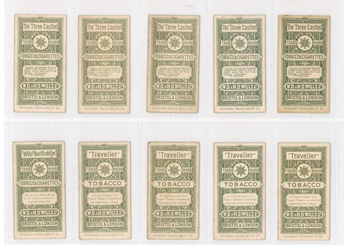 A set of 50 Wills 'Cricketers Series' cigarette cards circa 1901, together with 16 Wills ‘ - Image 7 of 19