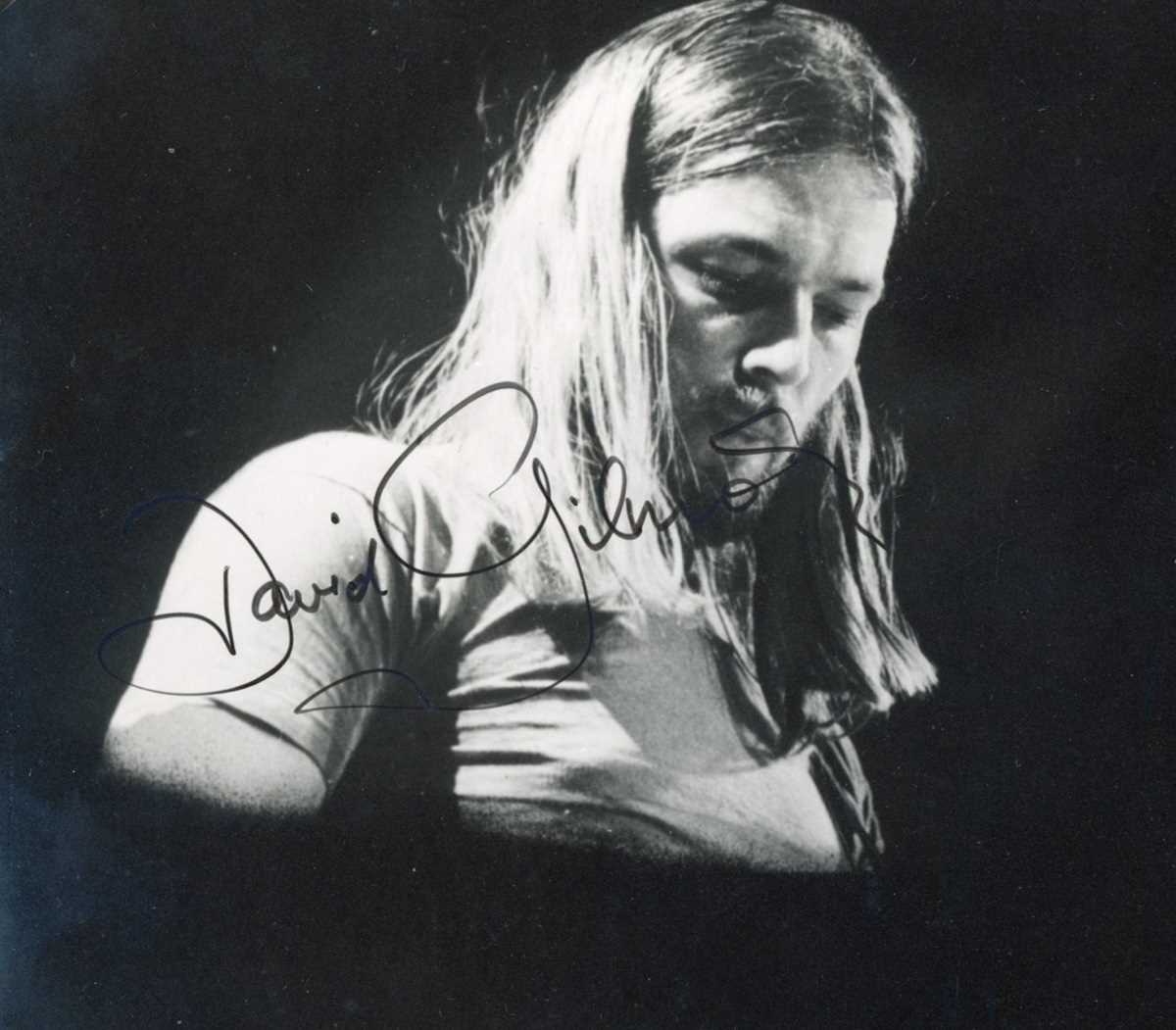 AUTOGRAPHS. A black and white photograph signed by four members of the band Pink Floyd, David ‘Dave’ - Image 2 of 6