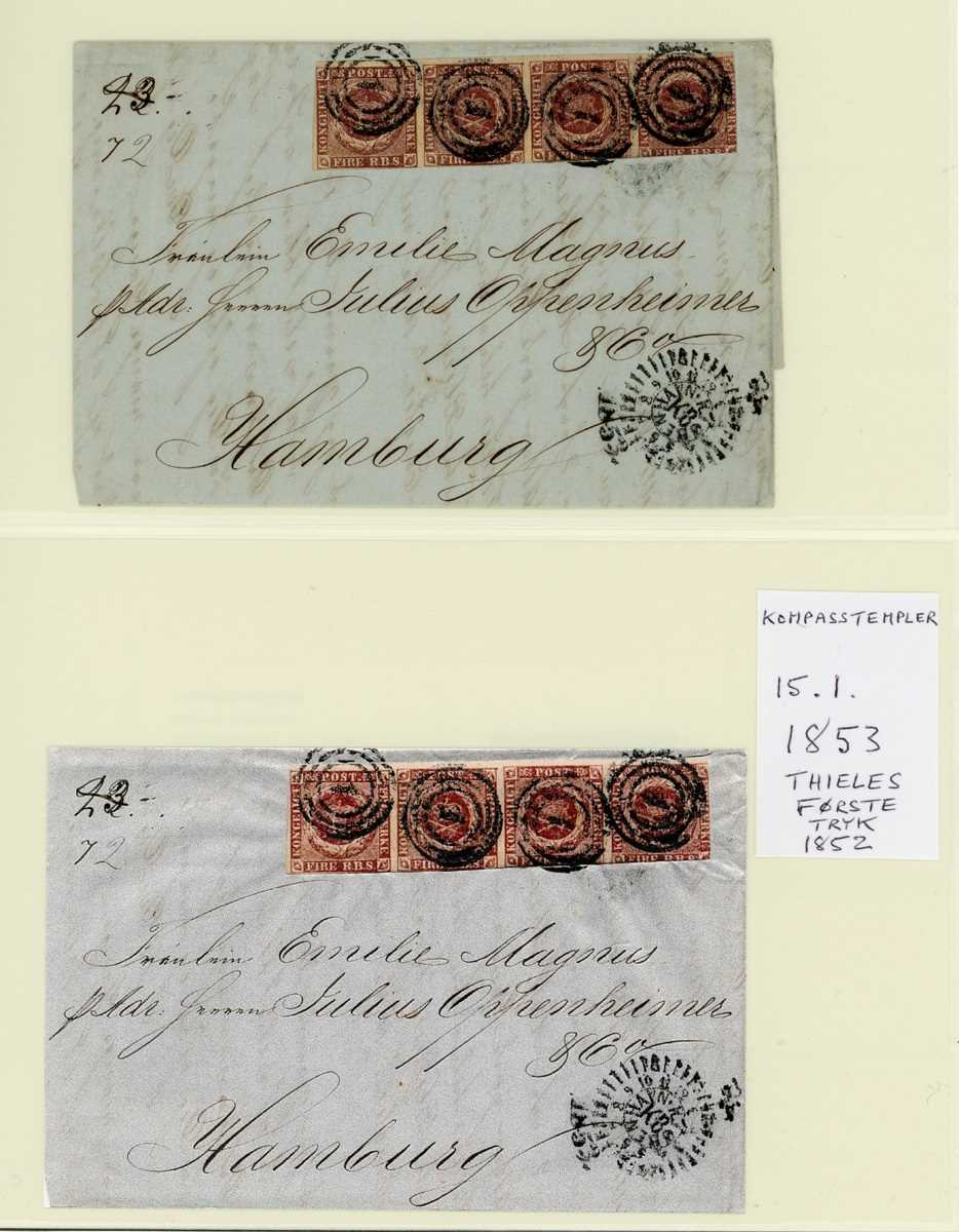 Denmark collection fine used stamps in Lighthouse album with much postal history from 1851 4 R.B.S., - Image 3 of 9