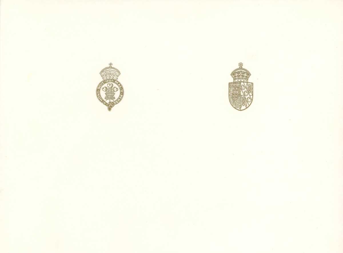 AUTOGRAPH, ROYALTY. A royal Christmas card signed by King Charles III, when prince, and Diana, - Bild 2 aus 3