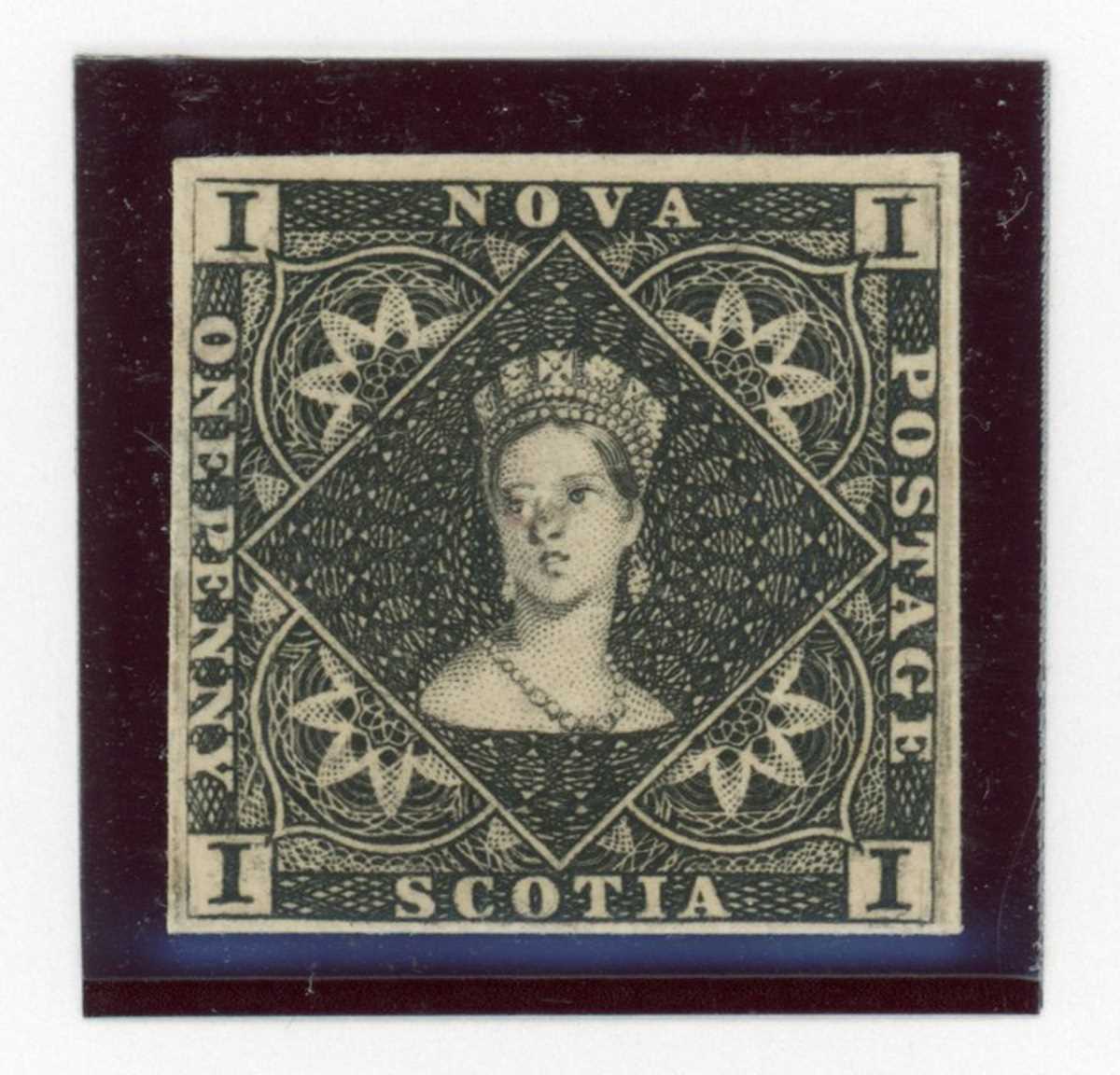 Chalon heads specialized stamp collection in an album with Nova Scotia 1851-7 1d plate proof in - Bild 2 aus 18