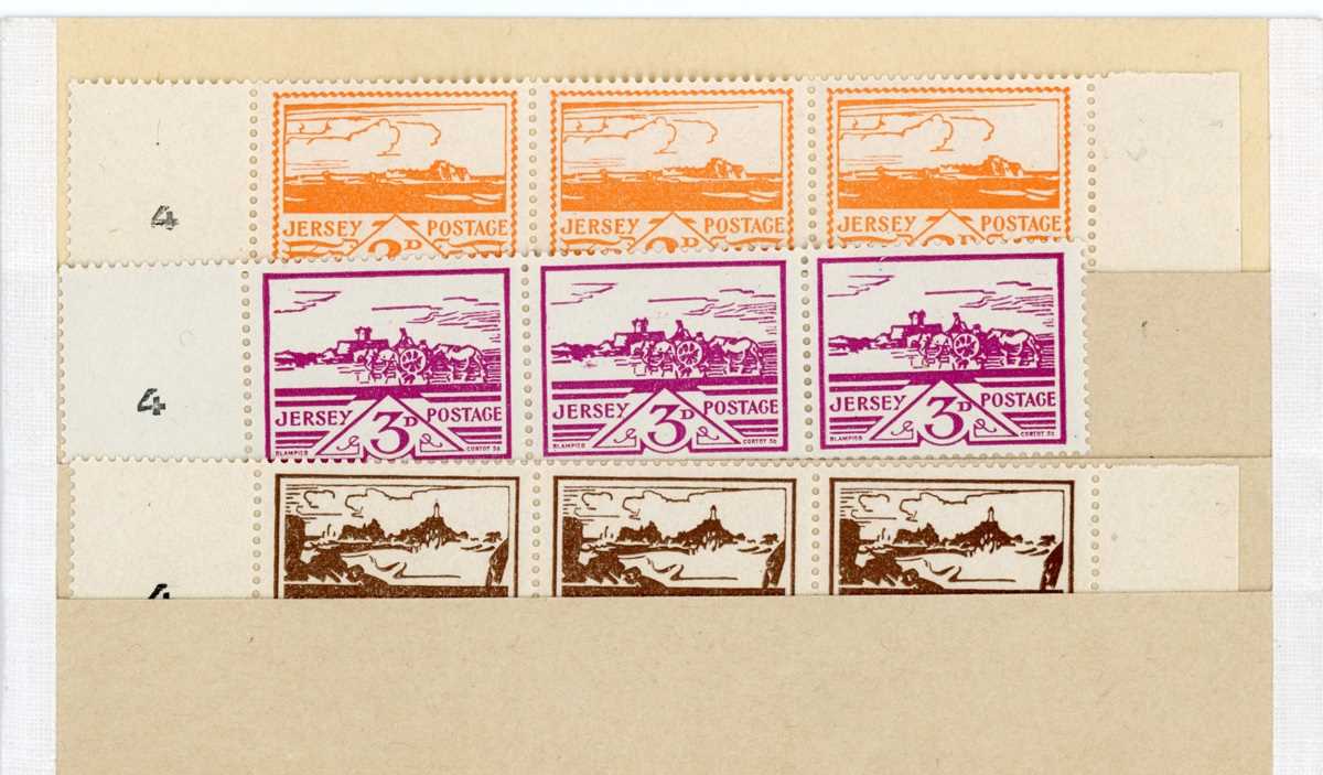 Channel Islands Wartime stamp issues with Guernsey 1942 bank note, paper ½d and 1d unmounted mint - Image 3 of 3