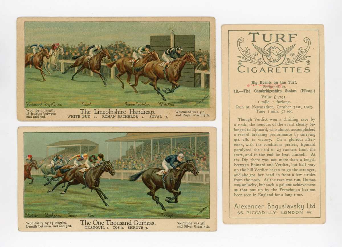 An album of cigarette cards relating to horses and horseracing, including 25 Alexander Boguslavsky