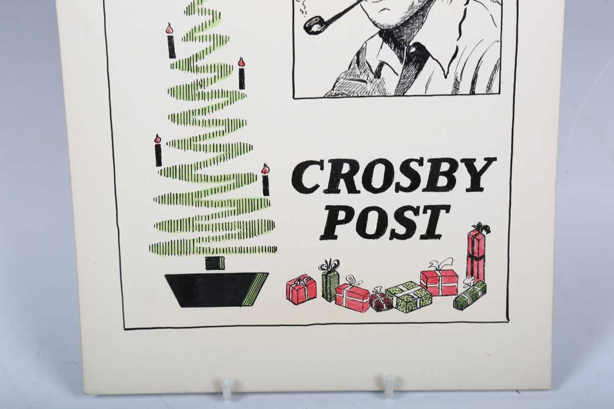 AUTOGRAPH. An autographed manuscript cover design for 'Crosby Post' signed by Bing Crosby, the pen - Image 4 of 10