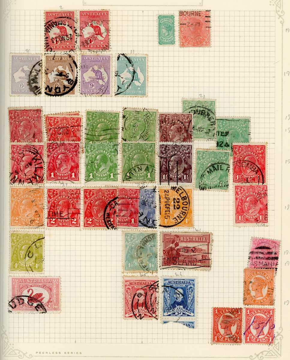 World stamps in three albums with British Commonwealth Australia, Jamaica plus loose on cards, - Image 3 of 7