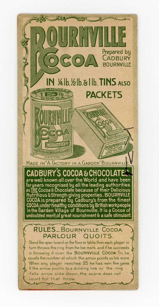 ADVERTISING. A rare Bournville Cocoa promotional Parlour Quoits game, with pop-up peg in the form of - Bild 5 aus 6