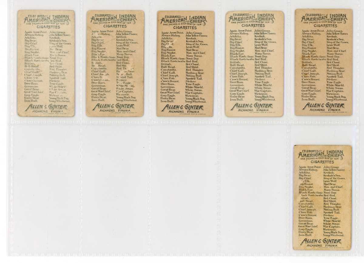 A collection of approximately 110 American cigarette cards, including 11 Moore & Calvi large size ‘ - Image 3 of 12