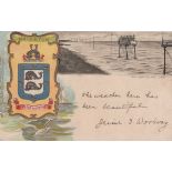 A collection of 13 postcards of Sussex including photographic postcards titled ‘German Submarine