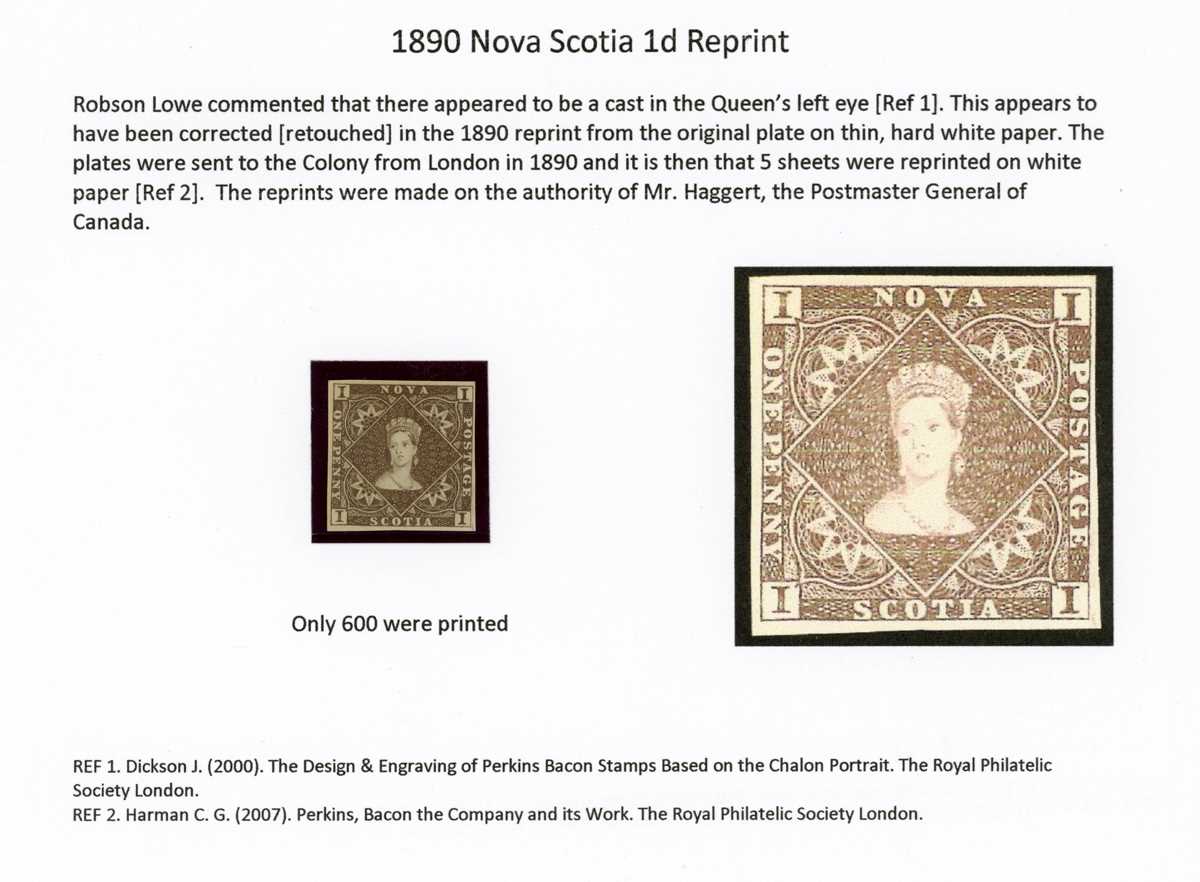 Chalon heads specialized stamp collection in an album with Nova Scotia 1851-7 1d plate proof in - Bild 3 aus 18
