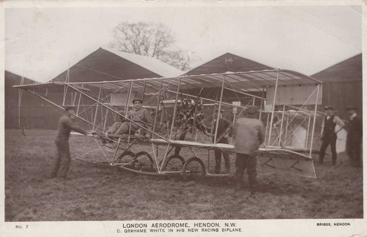 An album containing approximately 168 postcards of aviation interest, including photographic