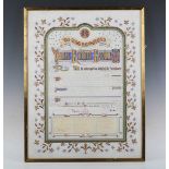 ILLUMINATED MANUSCRIPT. An illuminated manuscript on vellum, 60cm x 46.5cm, being an address ‘To the