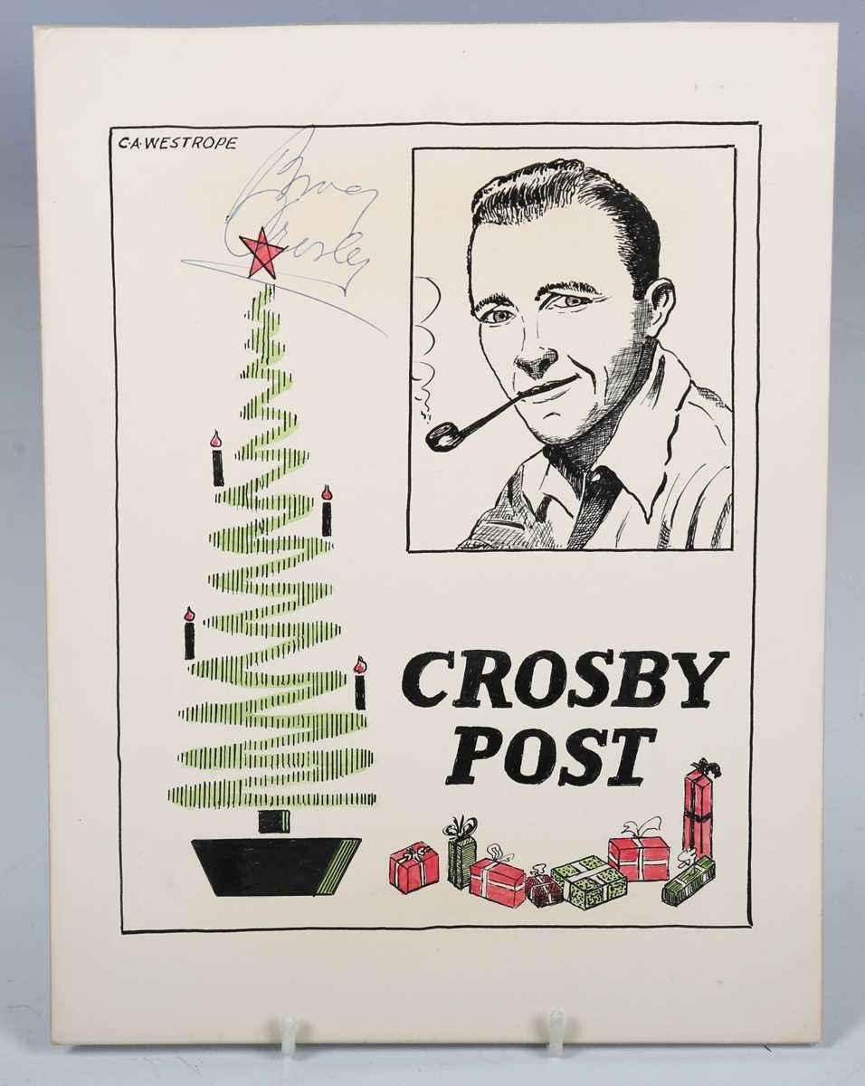 AUTOGRAPH. An autographed manuscript cover design for 'Crosby Post' signed by Bing Crosby, the pen - Image 2 of 10