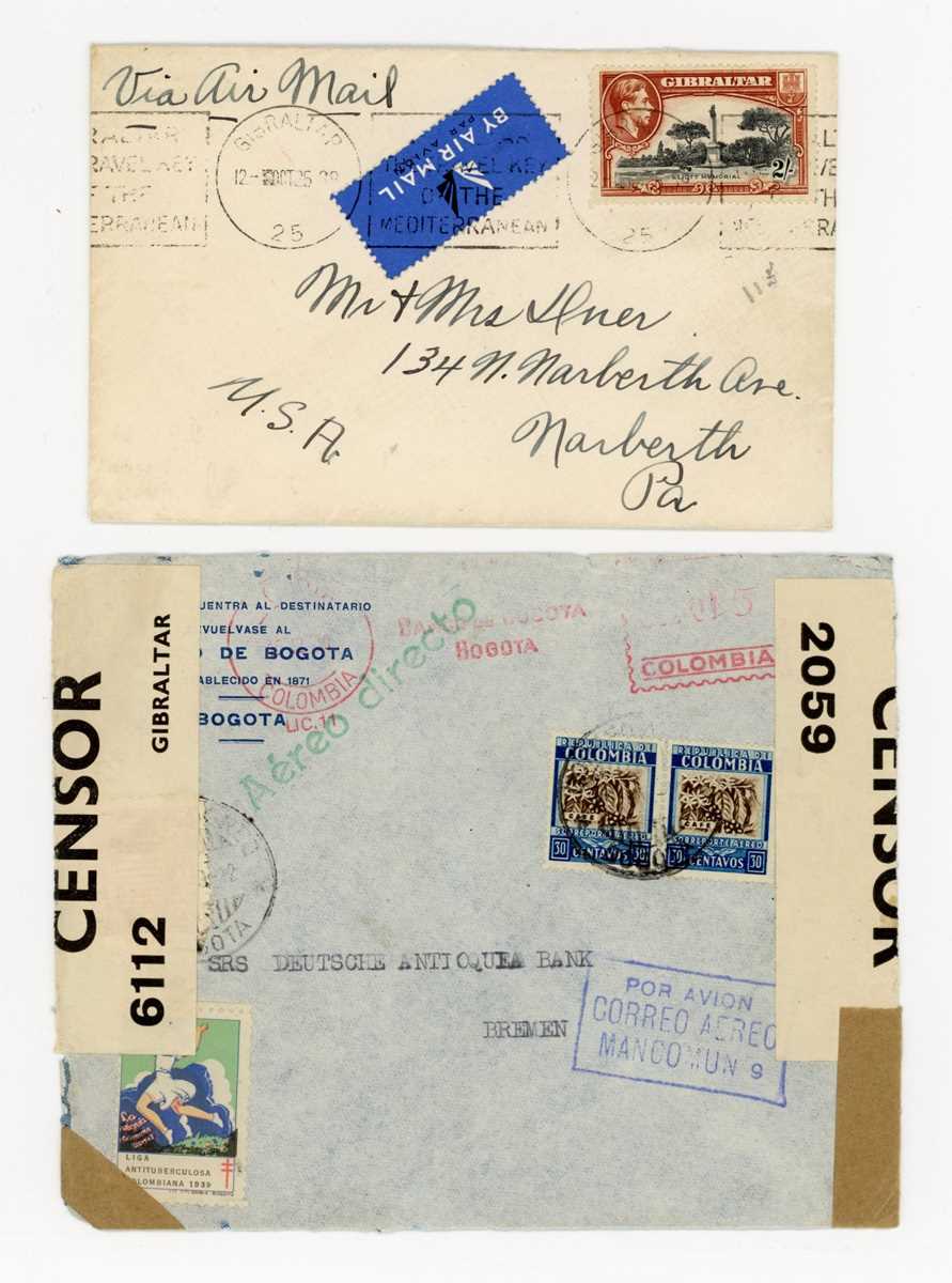Gibraltar Second World War postal history with censor markings, field post offices, undercover mail, - Image 5 of 10