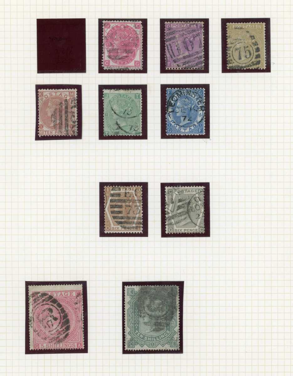 Great Britain stamps in an album from 1840 1d black (two) with four margins 2d blue, 1867 5 - Image 3 of 11