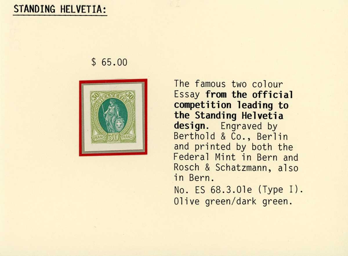 Switzerland 1880-1900 essays, colour trials, proofs mostly for 1882 Standing Helvetia stamp issue - Bild 5 aus 6